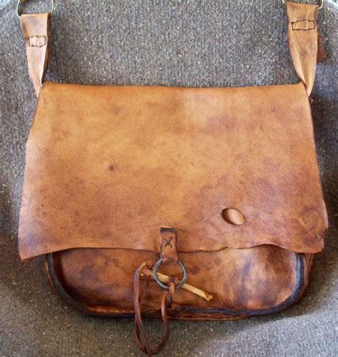 primitive leather bag.